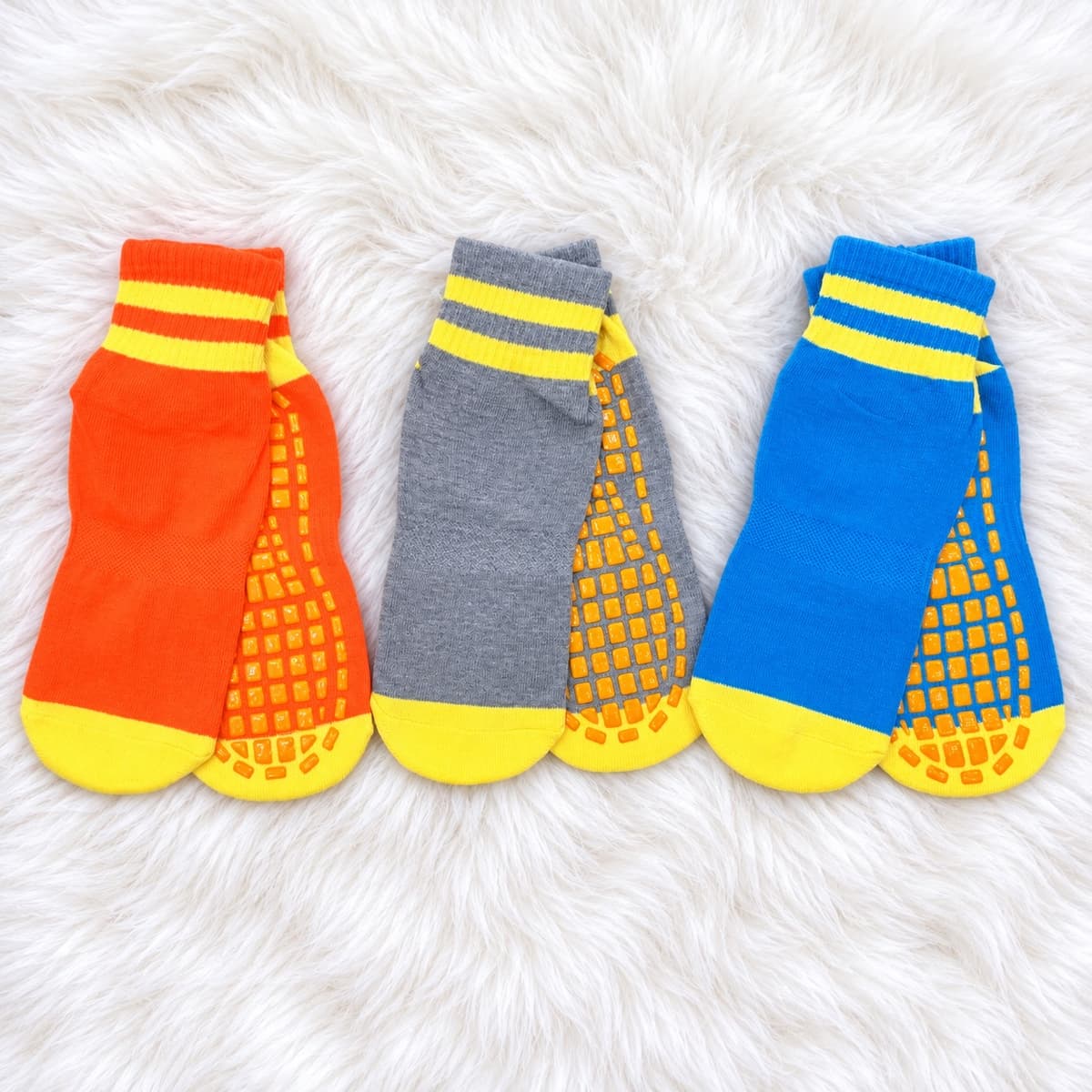 Anti-Slip Socks (Orange, Grey, Blue)