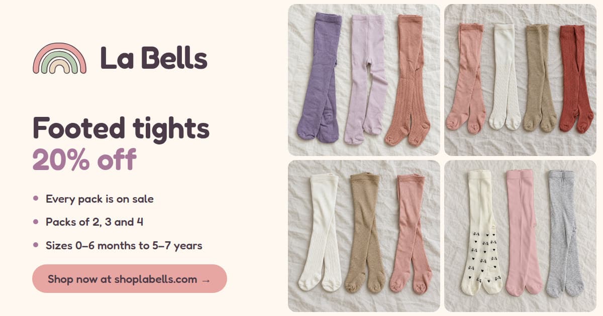 La Bells footed tights sale: 20% off every pack, sizes 0–6 months to 5–7 years